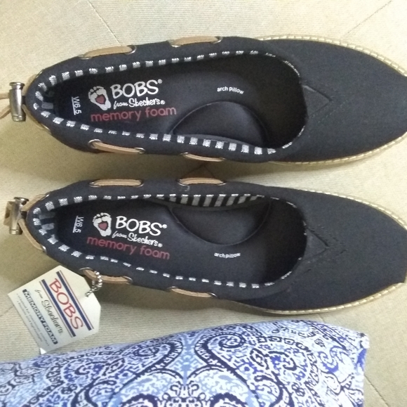 Skechers BOBS Chill Luxe-Ballet Skimmer shoes black NWOT - Picture 3 of 9